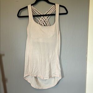 Lululemon Athletica Gray Pink Asymmetrical Backless Tank Top